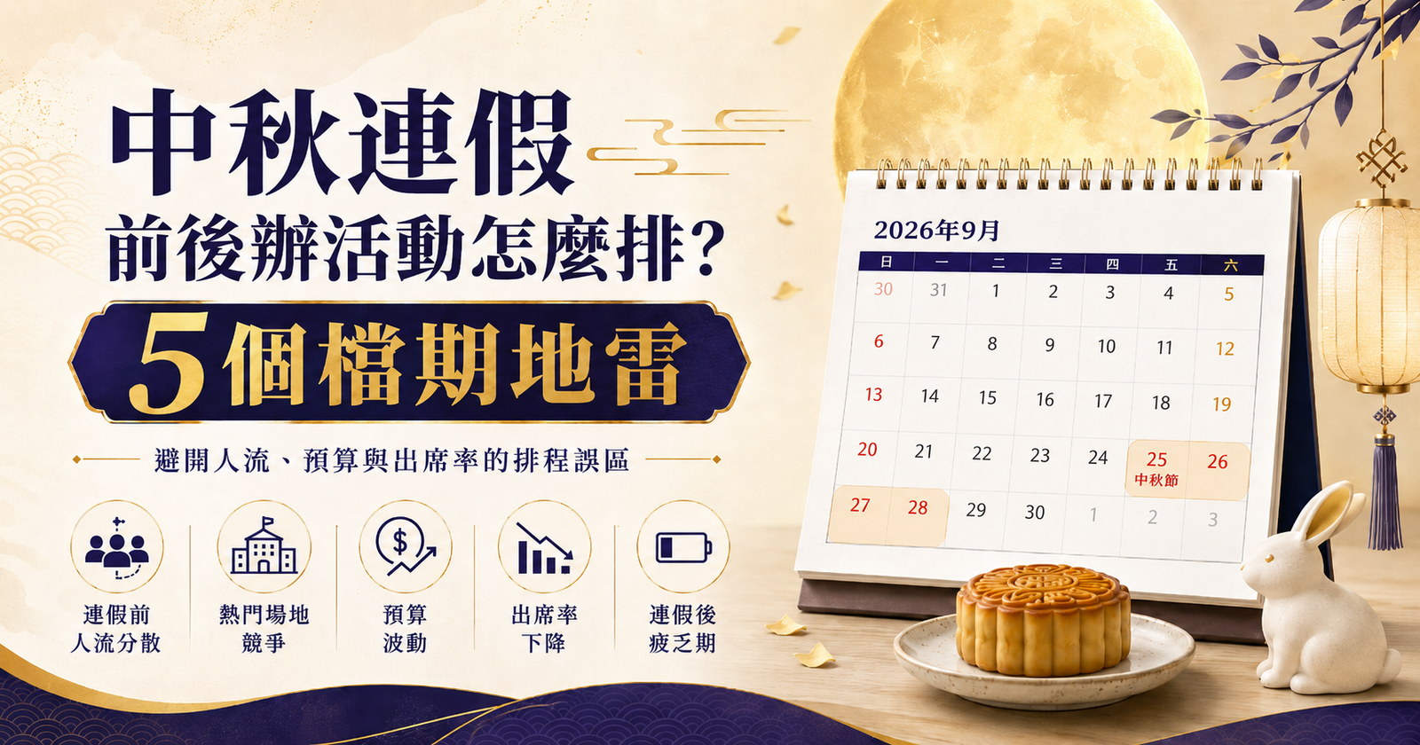 中秋連假前後辦活動怎麼排？5個檔期地雷